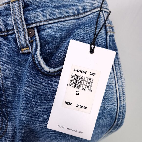 7 for All Mankind Edie Jeans Size 23 High Waist Crop Straight Leg Button Fly - Picture 11 of 16
